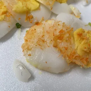 Found short hairs inside the bánh bèo, and another one. The mung bean doesn't taste like bean. The bánh bèo are too thick.