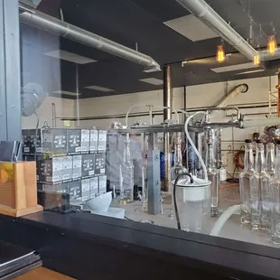View from the bar into the distillery