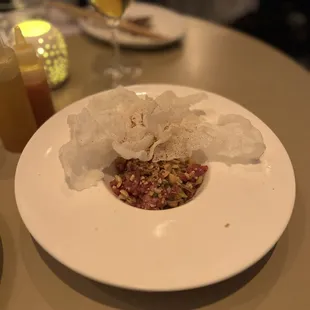 Beef Tartare with House-Made Rice Chips
