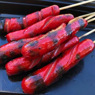Grilled hotdogs at this park