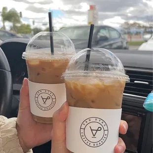 Toffee Nut Latte and Iced Strawberry Latte