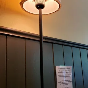 a lamp on a table