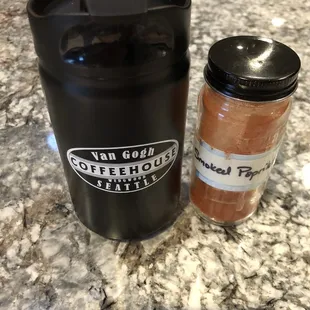 Treated myself to a mini thermos, 8 oz with my latte.  Included the spice jar for scale :)