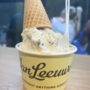 a cup of ice cream