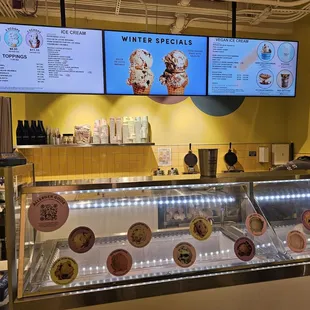 the counter and menus