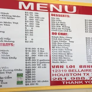 Van Loi menu :)