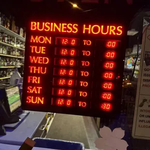 They are not open! Here are the actual hours.