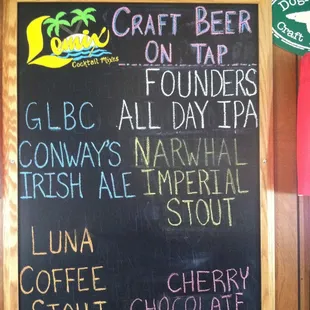 Current draught board. Look for a few more changes this weekend. And every weekend!