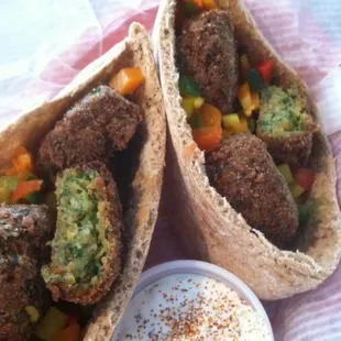 TOTB Falafel edition!! We went with making a much lighter Greek Yogurt based fresh herb sauce.