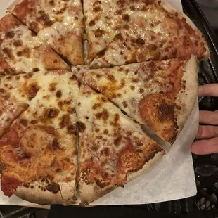 Bacon and Gorgonzola cheese pizza