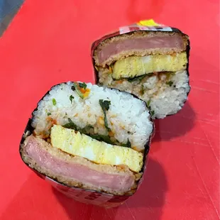 Thai spicy spam &amp; egg musubi