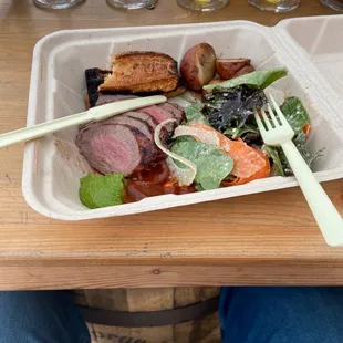 Tri tip plate and flight in the back