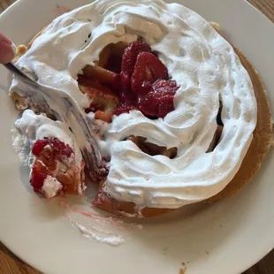 Strawberry and cream waffle , would shave been great without the pubic hair