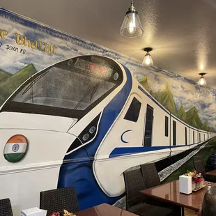 Vande Bharat train on the other wall