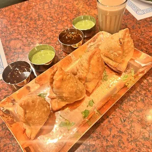 Chai and samosas