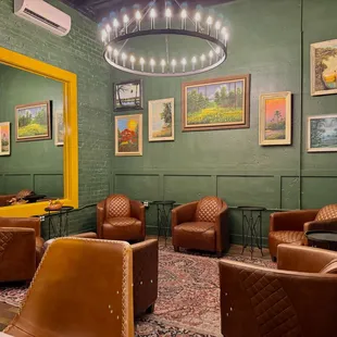 Lounge style seating in rear