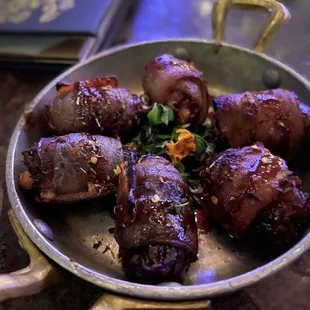 Manchego stuffed bacon wrapped dates