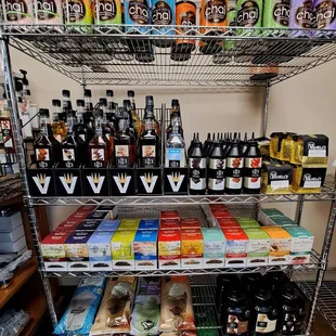 Inside the store - Teas, syrups, powder mixes
