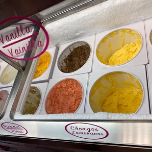various flavors of ice cream