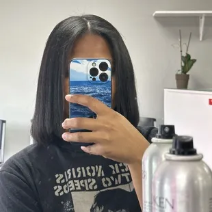 Wash deep condition blow out and cut