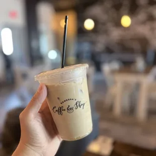 Oat milk iced latte