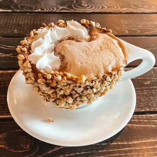 My nutella latte with peanuts
