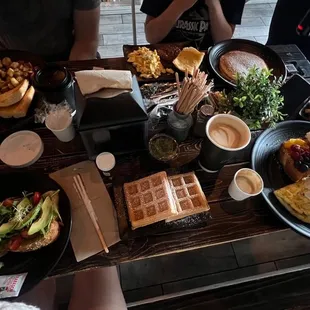 a table full of food