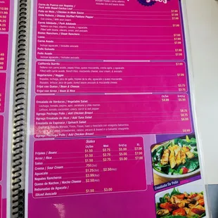 menu