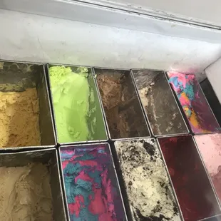 a variety of ice creams