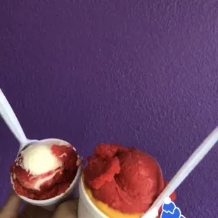 two bowls of ice cream