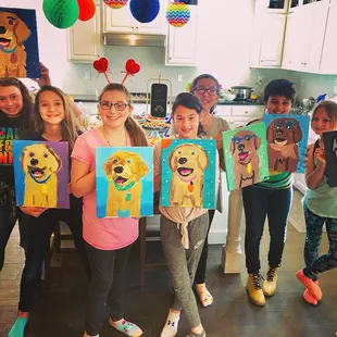 Kids birthday party! We painted the birthday girl&apos;s puppy!