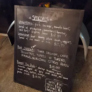 menu