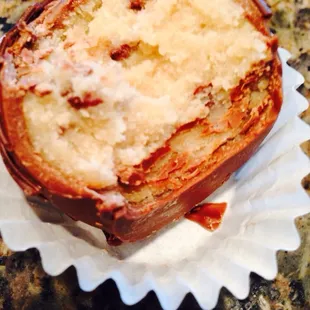 Inside of cookie dough cake truffle - yum!