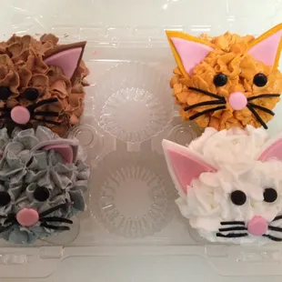 We asked them to make us cat cupcakes for our cat&apos;s birthday party. They pulled it off nicely, even with short notice.