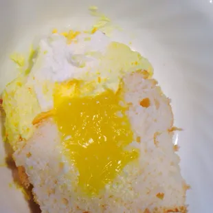 Inside of lemon cupcake