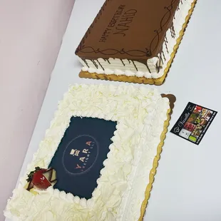 two cakes on a table