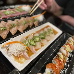 sushi, sashimi, sushi and sashimi, food