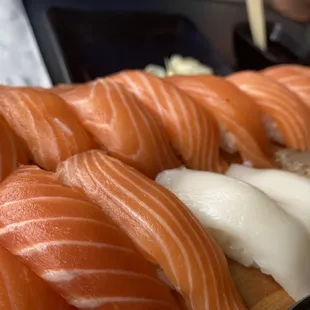 10 orders of salmon, albacore and escolar