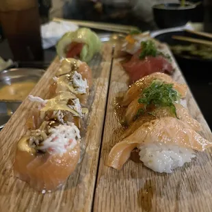 sushi, sushi and sashimi, food, sashimi