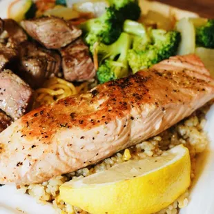 Salmon and steak (2 Combo Plate)