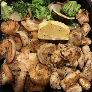 Shrimp and hibachi Chicken &amp; Shrimp