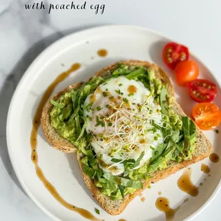 Avocado Toast with Poached Egg Breakfast