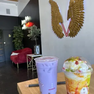 Combo plus taro milk tea