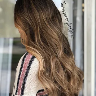 Long hair, long balayages