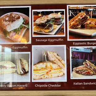 Sandwich menu