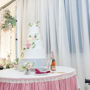 Beautiful wedding cake. Each layer had a different flavor.