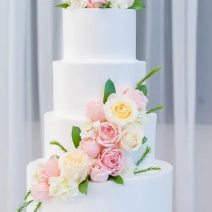 Beautiful wedding cake. Each layer had a different flavor.