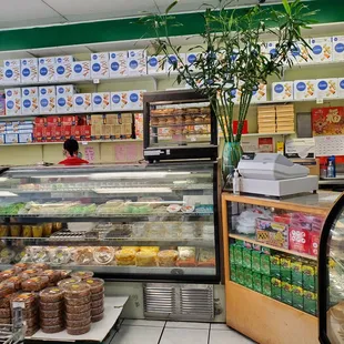 Different baked goods on display.