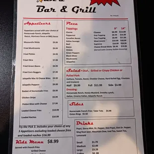 Menu front