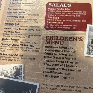 The menu